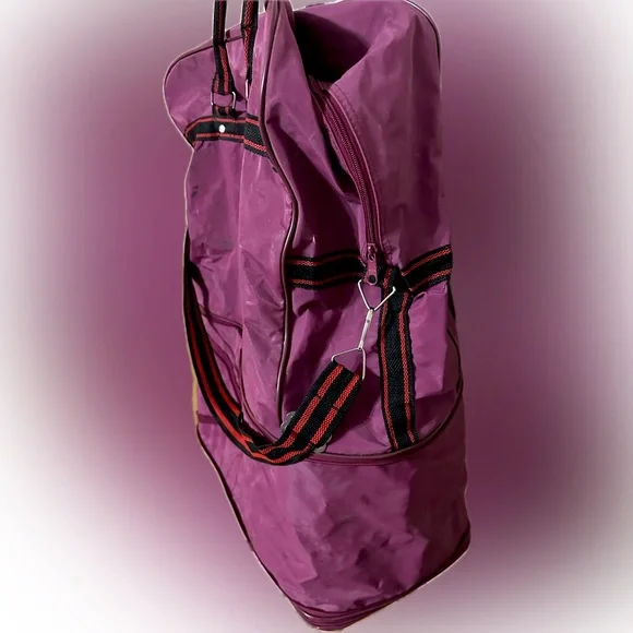 VTG EXPANDABLE ROLLING TRAVEL LUGGAGE BAG WHEELS FUSHIA PURPLE PINK 20”x11”x 24” - Picture 8 of 14